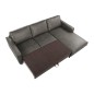 Canapé d'angle convertible cuir italien luxe gris foncé 4 places, ALAN, coffre, angle droit Canapé d'angle convertible cuir italien luxe gris foncé 4 places, ALAN, coffre, angle droit
