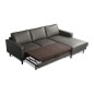 Canapé d'angle convertible cuir italien luxe gris foncé 4 places, ALAN, coffre, angle droit Canapé d'angle convertible cuir italien luxe gris foncé 4 places, ALAN, coffre, angle droit