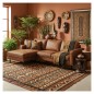 Canapé d'angle convertible cuir italien luxe cognac 4 places, ALAN, coffre, angle gauche Canapé d'angle convertible cuir italien luxe cognac 4 places, ALAN, coffre, angle gauche