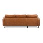 Canapé d'angle convertible cuir italien luxe cognac 4 places, ALAN, coffre, angle gauche Canapé d'angle convertible cuir italien luxe cognac 4 places, ALAN, coffre, angle gauche