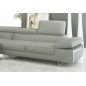 - Canapé d'angle en cuir italien 5/6 places VARGA, gris clair pastel, angle gauche - Canapé d'angle en cuir italien 5/6 places VARGA, gris clair pastel, angle gauche