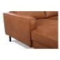 Canapé d'angle convertible cuir italien luxe cognac 4 places, ALAN, coffre, angle gauche Canapé d'angle convertible cuir italien luxe cognac 4 places, ALAN, coffre, angle gauche