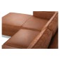 Canapé d'angle convertible cuir italien luxe cognac 4 places, ALAN, coffre, angle gauche Canapé d'angle convertible cuir italien luxe cognac 4 places, ALAN, coffre, angle gauche