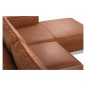 Canapé d'angle convertible cuir italien luxe cognac 4 places, ALAN, coffre, angle droit Canapé d'angle convertible cuir italien luxe cognac 4 places, ALAN, coffre, angle droit