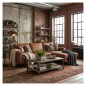 Canapé d'angle convertible cuir italien luxe cognac 4 places, ALAN, coffre, angle droit Canapé d'angle convertible cuir italien luxe cognac 4 places, ALAN, coffre, angle droit