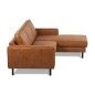 Canapé d'angle convertible cuir italien luxe cognac 4 places, ALAN, coffre, angle droit Canapé d'angle convertible cuir italien luxe cognac 4 places, ALAN, coffre, angle droit