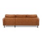 Canapé d'angle convertible cuir italien luxe cognac 4 places, ALAN, coffre, angle droit Canapé d'angle convertible cuir italien luxe cognac 4 places, ALAN, coffre, angle droit