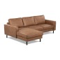 Canapé d'angle convertible cuir italien luxe cuivre 4 places, ALAN, coffre, angle gauche Canapé d'angle convertible cuir italien luxe cuivre 4 places, ALAN, coffre, angle gauche