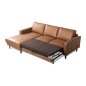 Canapé d'angle convertible cuir italien luxe cuivre 4 places, ALAN, coffre, angle gauche Canapé d'angle convertible cuir italien luxe cuivre 4 places, ALAN, coffre, angle gauche