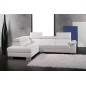 Canapé d'angle en cuir italien 5 places HELIOS, blanc, angle gauche Canapé d'angle en cuir italien 5 places HELIOS, blanc, angle gauche