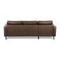 Canapé d'angle convertible cuir italien luxe chocolat 4 places, ALAN, coffre, angle gauche Canapé d'angle convertible cuir italien luxe chocolat 4 places, ALAN, coffre, angle gauche