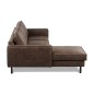 Canapé d'angle convertible cuir italien luxe chocolat 4 places, ALAN, coffre, angle gauche Canapé d'angle convertible cuir italien luxe chocolat 4 places, ALAN, coffre, angle gauche