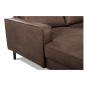 Canapé d'angle convertible cuir italien luxe chocolat 4 places, ALAN, coffre, angle gauche Canapé d'angle convertible cuir italien luxe chocolat 4 places, ALAN, coffre, angle gauche