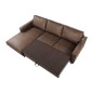 Canapé d'angle convertible cuir italien luxe chocolat 4 places, ALAN, coffre, angle gauche Canapé d'angle convertible cuir italien luxe chocolat 4 places, ALAN, coffre, angle gauche