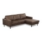 Canapé d'angle convertible cuir italien luxe chocolat 4 places, ALAN, coffre, angle droit Canapé d'angle convertible cuir italien luxe chocolat 4 places, ALAN, coffre, angle droit