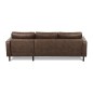 Canapé d'angle convertible cuir italien luxe chocolat 4 places, ALAN, coffre, angle droit Canapé d'angle convertible cuir italien luxe chocolat 4 places, ALAN, coffre, angle droit