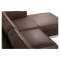 Canapé d'angle convertible cuir italien luxe chocolat 4 places, ALAN, coffre, angle droit Canapé d'angle convertible cuir italien luxe chocolat 4 places, ALAN, coffre, angle droit