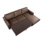 Canapé d'angle convertible cuir italien luxe chocolat 4 places, ALAN, coffre, angle droit Canapé d'angle convertible cuir italien luxe chocolat 4 places, ALAN, coffre, angle droit