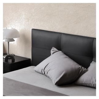 lit en cuir  Lit frêne 140 à 180 cm, tête de lit noire matelassée | Mobilier Privé