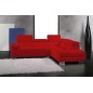 Canapé d'angle en cuir italien 5 places HELIOS, rouge, angle droit