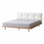 Lit design en cuir italien luxe DRIMO avec sommier à lattes inclus, blanc Lit design en cuir italien luxe DRIMO avec sommier à lattes inclus, blanc