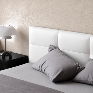 lit en cuir  Lit frêne 140 à 180 cm, tête de lit noire matelassée | Mobilier Privé