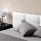 Lit design en cuir italien luxe DRIMO avec sommier à lattes inclus, blanc Lit design en cuir italien luxe DRIMO avec sommier à lattes inclus, blanc