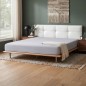 Lit design en cuir italien luxe DRIMO avec sommier à lattes inclus, blanc Lit design en cuir italien luxe DRIMO avec sommier à lattes inclus, blanc