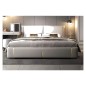 Lit design en cuir italien luxe VARISTO avec sommier à lattes inclus, beige Lit design en cuir italien luxe VARISTO avec sommier à lattes inclus, beige