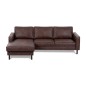 Canapé d'angle convertible cuir italien luxe chocolat 4 places, ALAN, coffre, angle gauche Canapé d'angle convertible cuir italien luxe chocolat 4 places, ALAN, coffre, angle gauche
