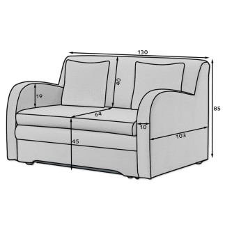Joli canapé convertible avec rangement en velours bleu foncé, ARIEL