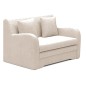 Joli canapé convertible avec rangement en velours beige, ARIEL, 2 places Joli canapé convertible avec rangement en velours beige, ARIEL, 2 places
