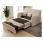 Joli canapé convertible avec rangement en velours beige, ARIEL, 2 places Joli canapé convertible avec rangement en velours beige, ARIEL, 2 places