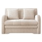 Joli canapé convertible avec rangement en velours beige, ARIEL, 2 places Joli canapé convertible avec rangement en velours beige, ARIEL, 2 places