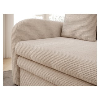 Joli canapé convertible avec rangement en velours bleu foncé, ariel, 2 places - Mobilier Privé