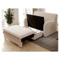 Joli canapé convertible avec rangement en velours beige, ARIEL, 2 places Joli canapé convertible avec rangement en velours beige, ARIEL, 2 places