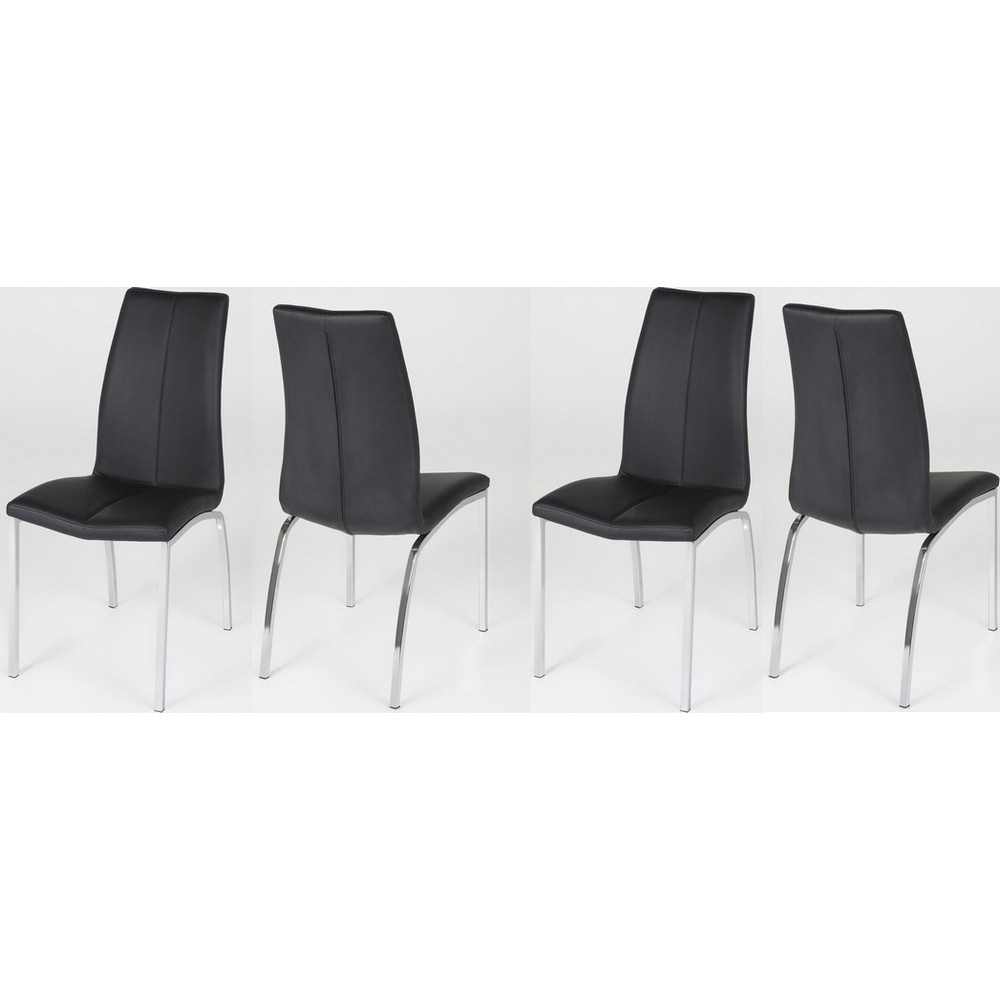 Lot de 4 chaises ASTRIA en cuir artificiel, noir Lot de 4 chaises ASTRIA en cuir artificiel, noir