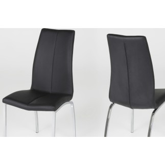 Lot de 4 chaises ASTRIA en cuir artificiel, noir