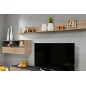 Mur TV design finition chêne et anthracite, YANSEN avec verre sur meuble bas, Chêne et anthracite et vitre Mur TV design finition chêne et anthracite, YANSEN avec verre sur meuble bas, Chêne et anthracite et vitre