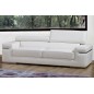 Ensemble canapé 2 places et fauteuil en cuir italien ALONSO, blanc