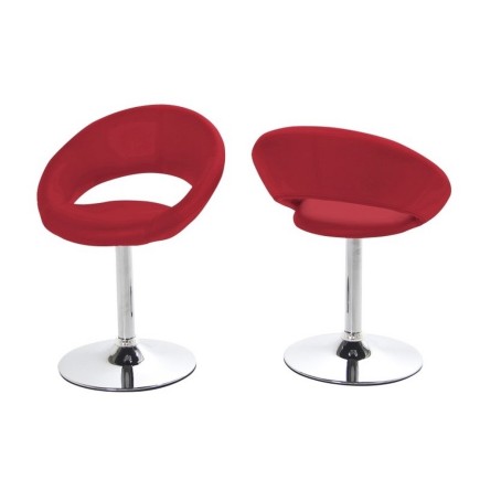 Lot de 2 chaises design rouges, PLAZZA