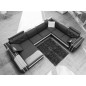 Canapé d'angle en cuir italien 8 places BENTLEY, noir et blanc, angle droit Canapé d'angle en cuir italien 8 places BENTLEY, noir et blanc, angle droit