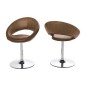 Lot de 2 chaises design style imitation cuir vieilli brun, PLAZZA, Marron Lot de 2 chaises design style imitation cuir vieilli brun, PLAZZA, Marron