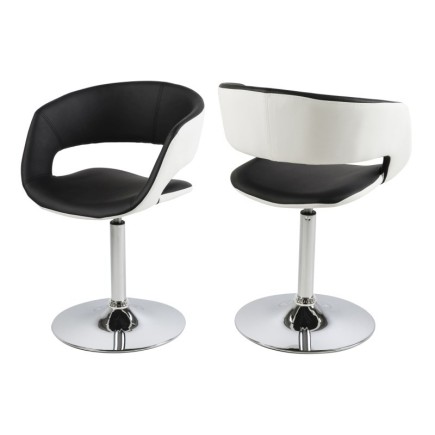 Chaise design bicolore noir et blanc, GRETA