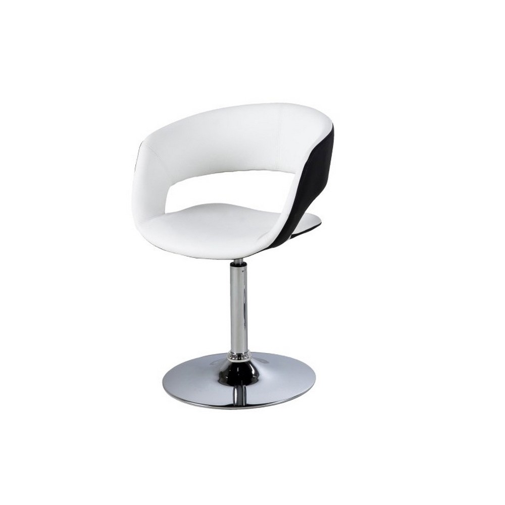 Chaise design bicolore blanc devant et noir arrière, GRETA Chaise design bicolore blanc devant et noir arrière, GRETA