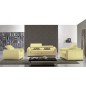Ensemble 3 pièces: canapé 3 places et 2 places et fauteuil en cuir italien FIRENZE, écru jaune pale Ensemble 3 pièces: canapé 3 places et 2 places et fauteuil en cuir italien FIRENZE, écru jaune pale