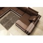 Canapé d'angle en cuir italien 8 places BENTLEY, chocolat et blanc, angle gauche Canapé d'angle en cuir italien 8 places BENTLEY, chocolat et blanc, angle gauche