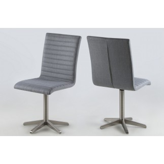 Lot de 2 chaises design tissu gris, BLIZ