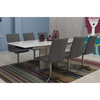Lot de 2 chaises design tissu gris, BLIZ