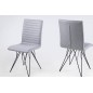 Lot de 2 chaises design tissu gris, BLING, Gris clair Lot de 2 chaises design tissu gris, BLING, Gris clair